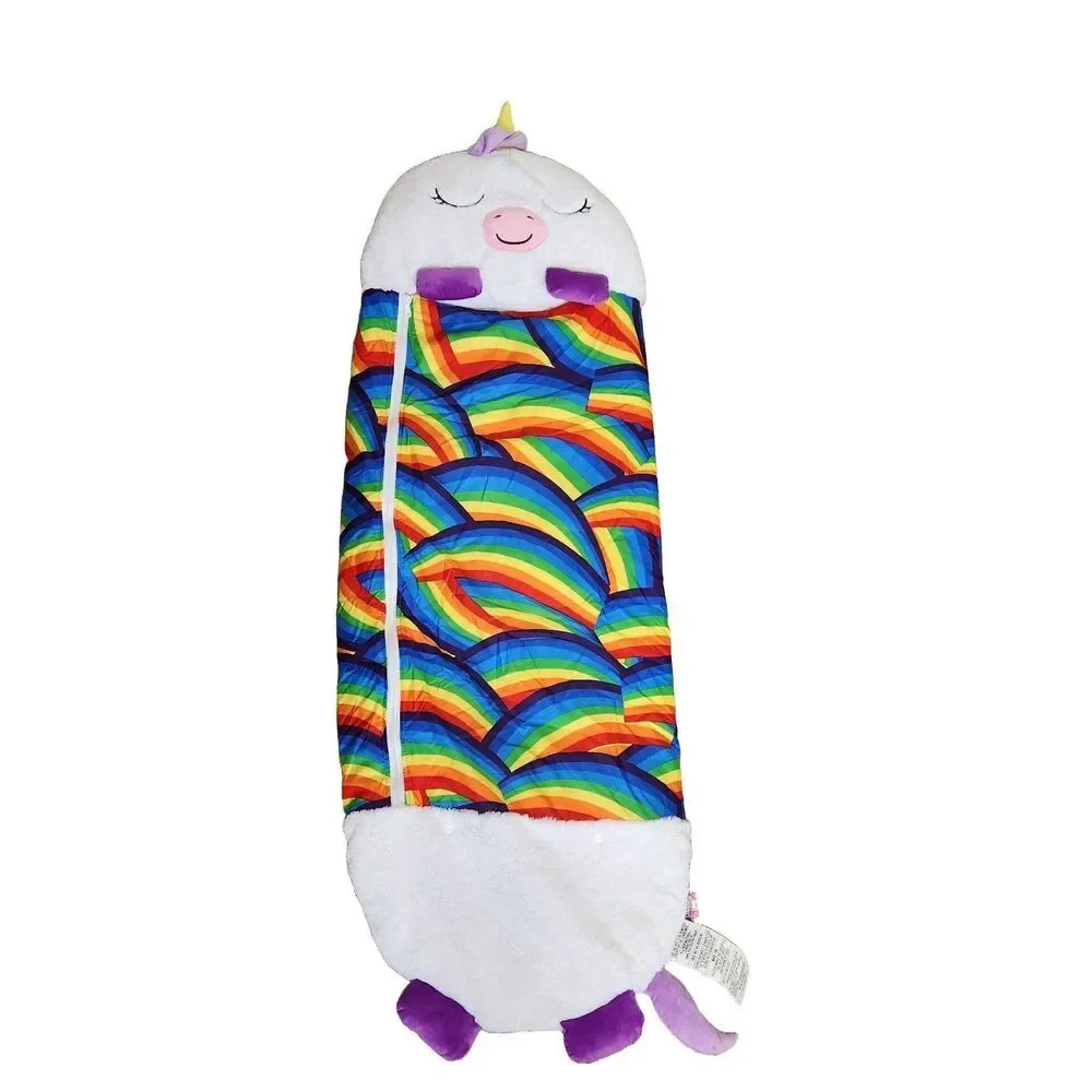 Happy Nappers Rainbow Unicorn Sleeping Bag Sleep Sack White Plush Pillow Whimsy
